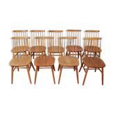 Series of 9 scandinavian chairs