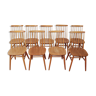 Series of 9 scandinavian chairs