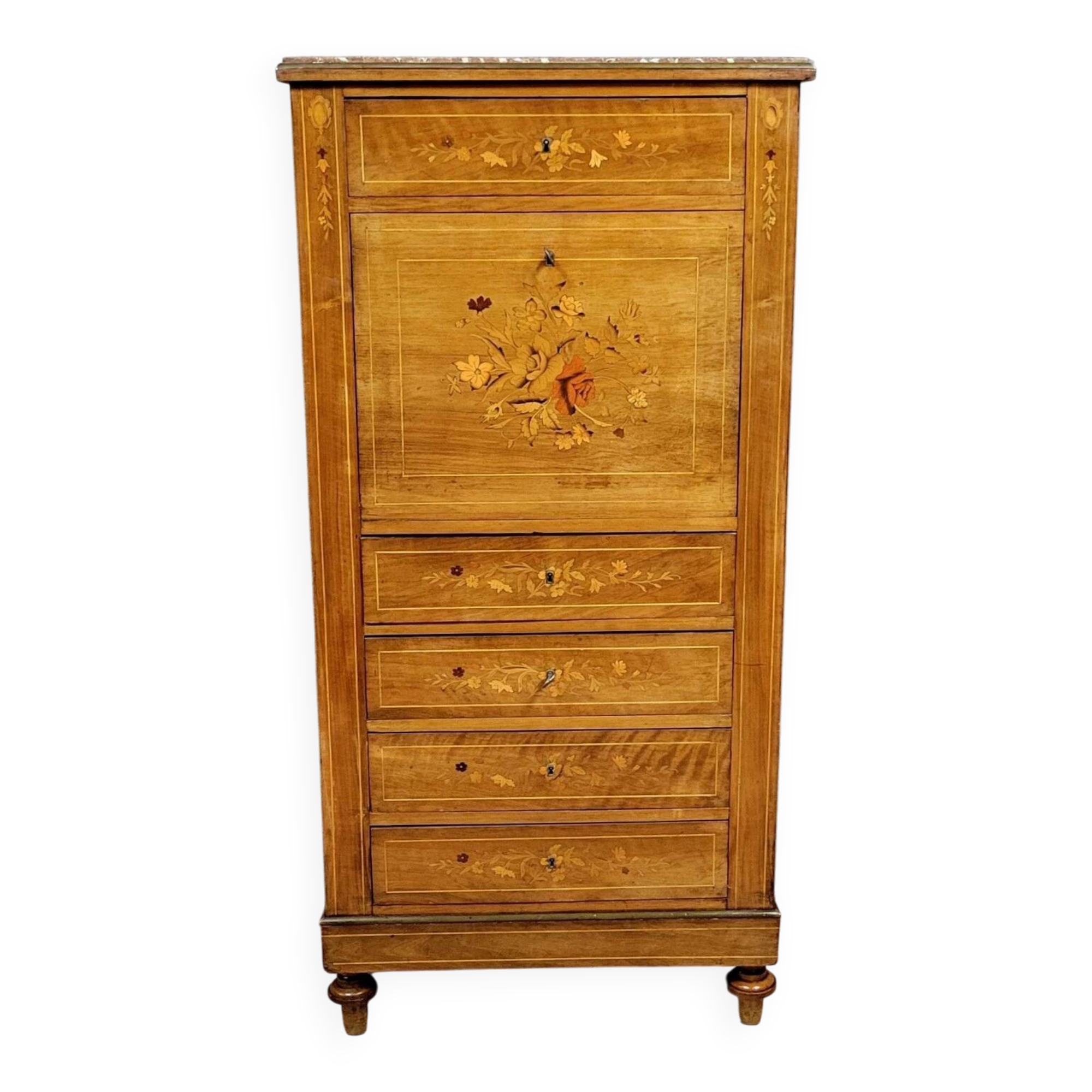 Napoleon III period secretary in precious wood marquetry circa 1850