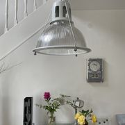 Holophane prismatic glass pendant light