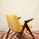 Fauteuil en bois et velours jaune par Chierowski