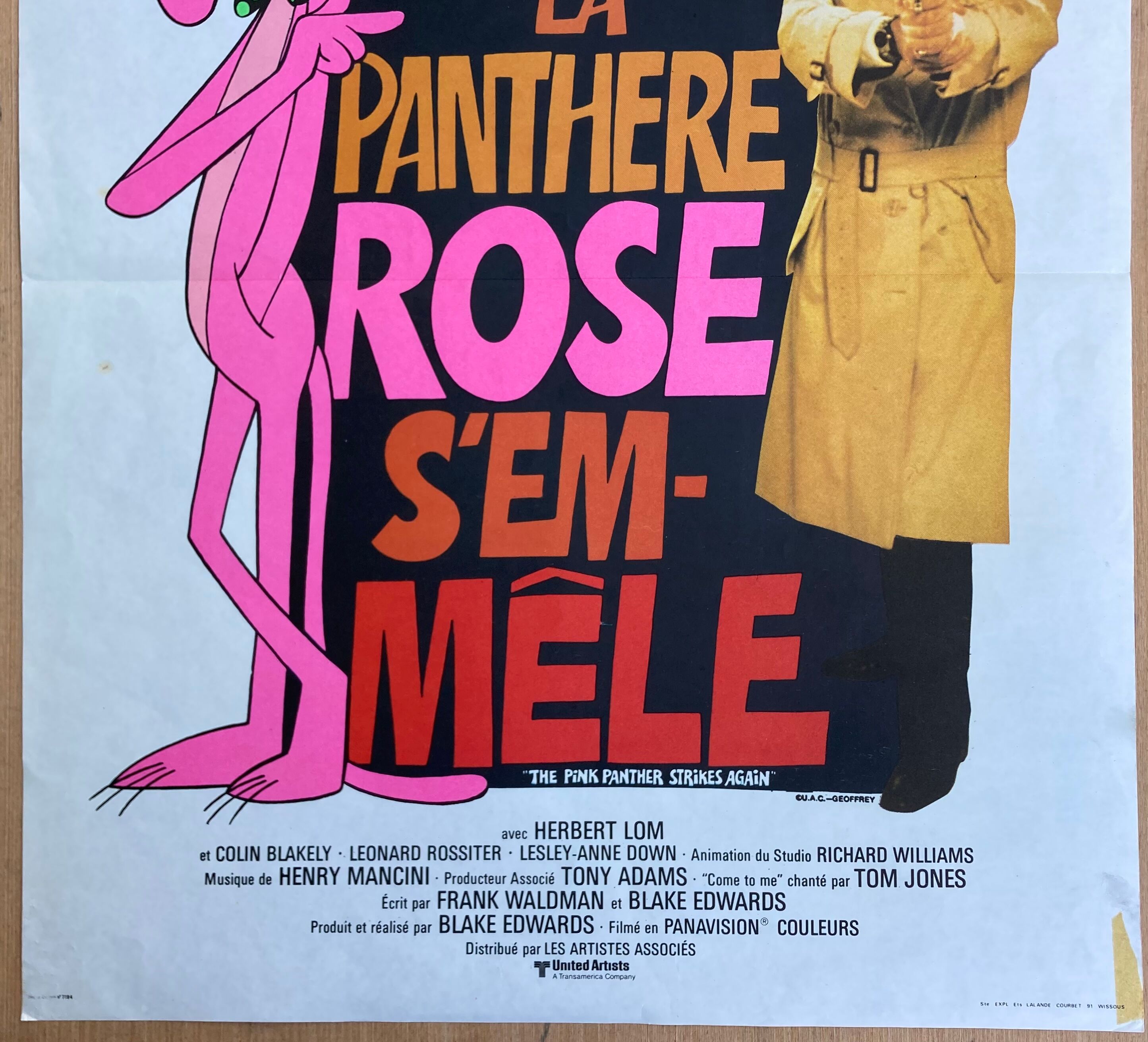 Affiche cinéma originale "Quand la Panthère Rose s'emmêle" Peter Sellers