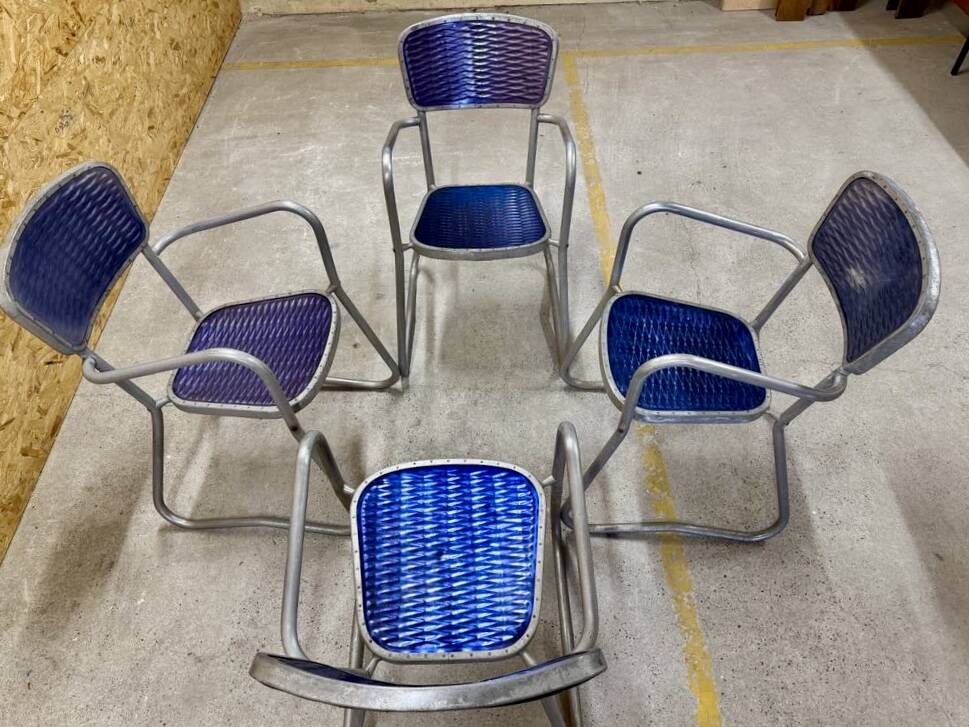 Set of 4 Gaston Viort armchair chairs