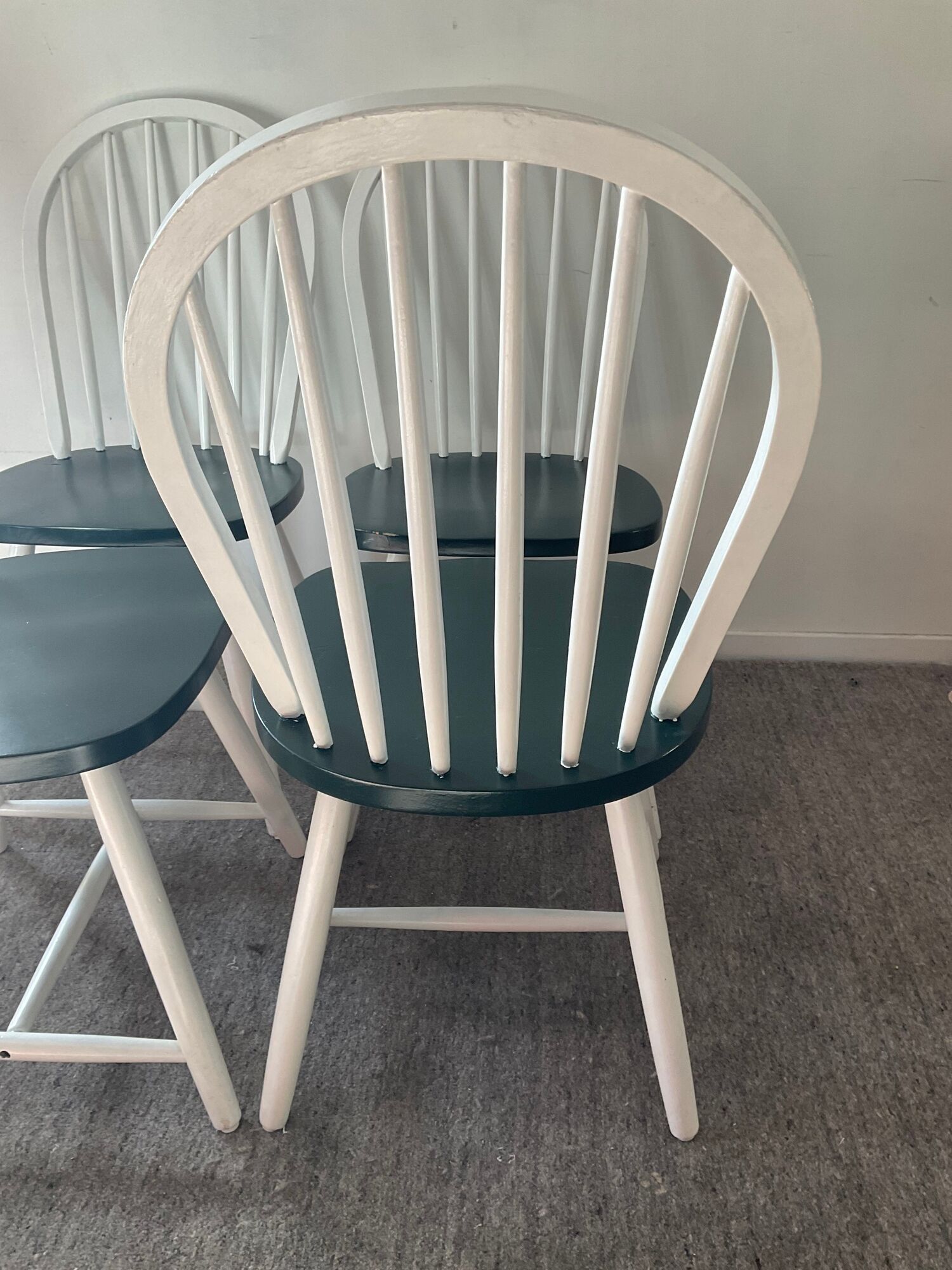 Series of 4 Scandinavian wooden chairs 60s-70s