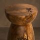 Arlo side table stool in hand-carved solid recycled teak