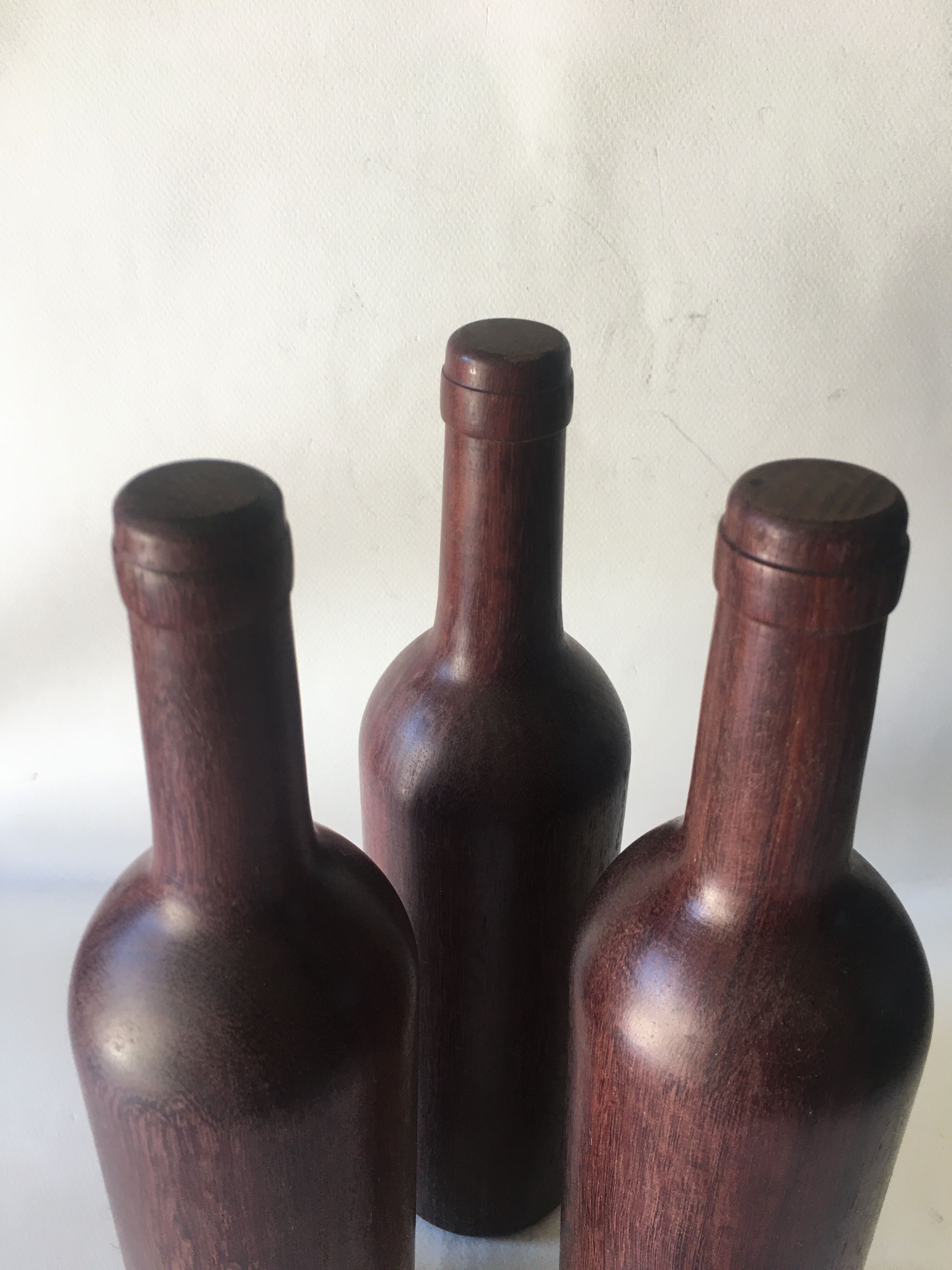 Exotic wooden dummy bottles