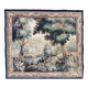 Aubusson tapestry late 19th century, landscape-greenery-castle, wool and silk
