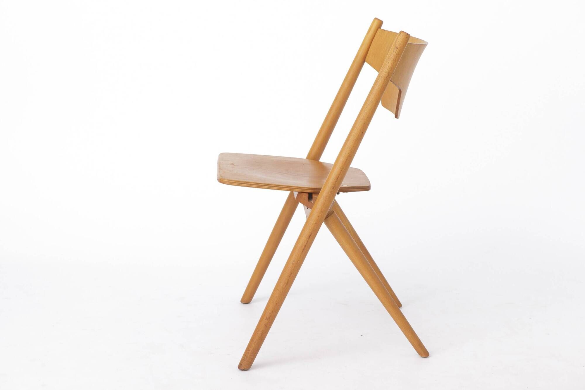 Vintage Hiller Folding Chair | German Beech Wood Chair | 1970s