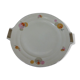A flat cakes porcelain white vintage, czechoslovakia rk, floral decoration