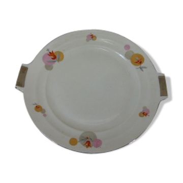 A flat cakes porcelain white vintage, czechoslovakia rk, floral decoration