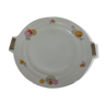 Plat a gateaux en porcelaine blanche vintage, Tchecoslovaquie RK, decor floral