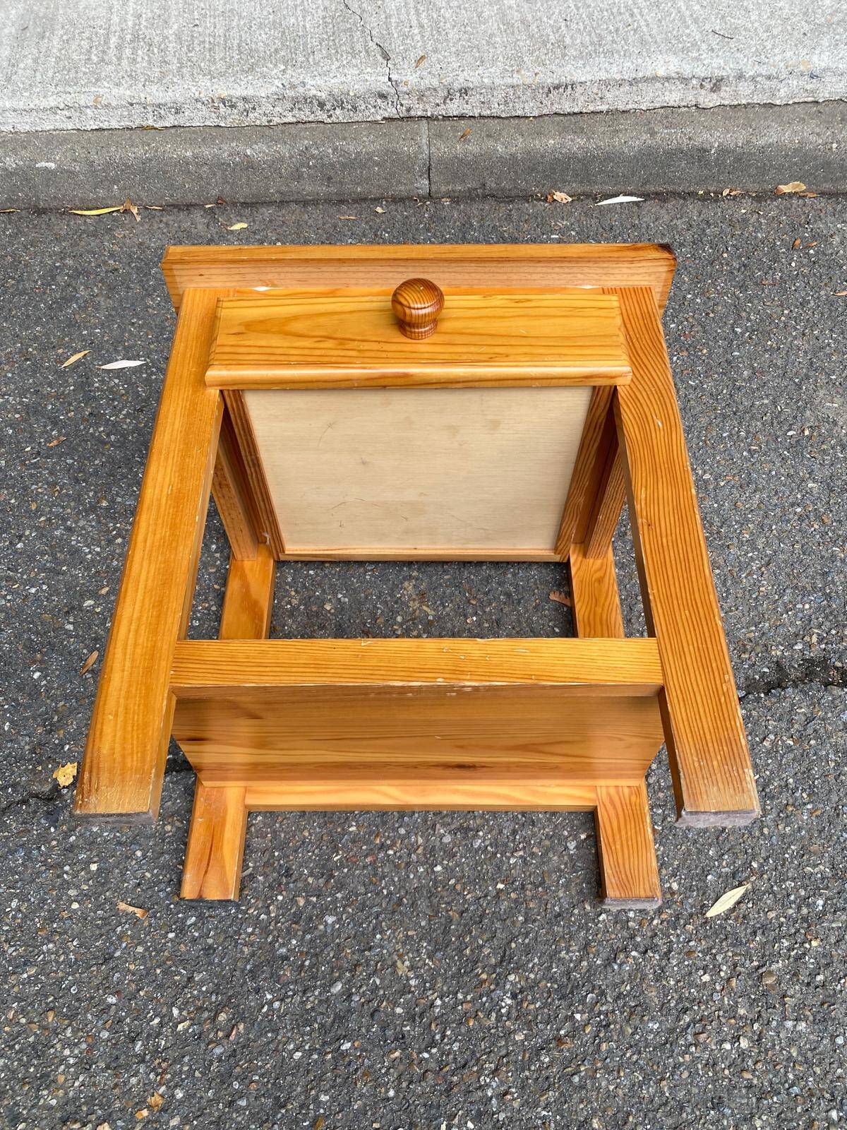 Solid pine bedside table with drawer 1990