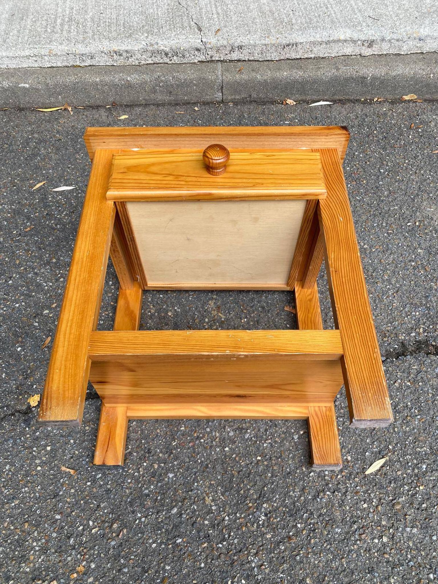 Solid pine bedside table with drawer 1990