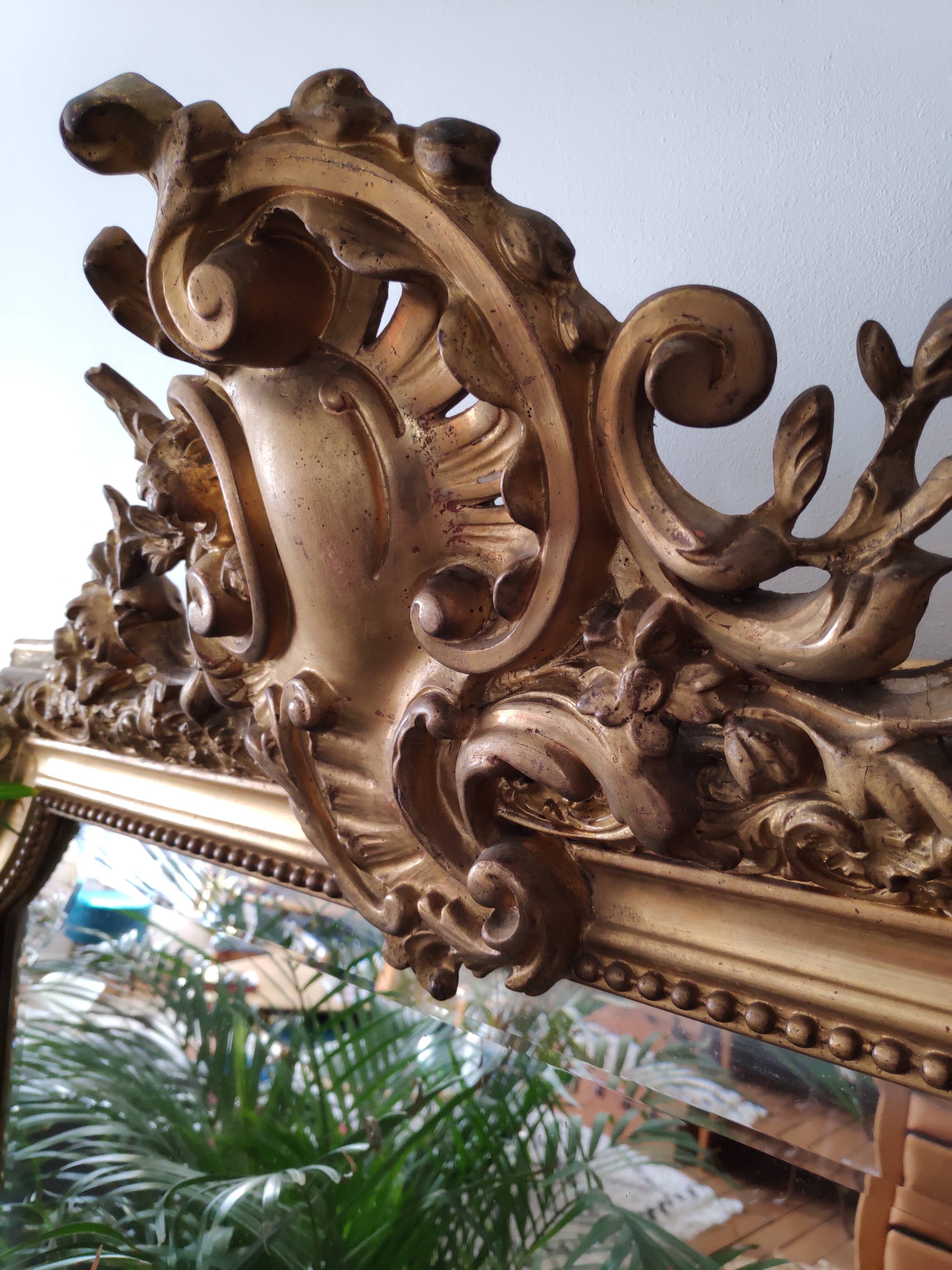 Former Golden trumeau mirror beveled 150 x 99