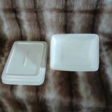 White ceramic butter dish