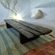 Table basse bois brûlé
