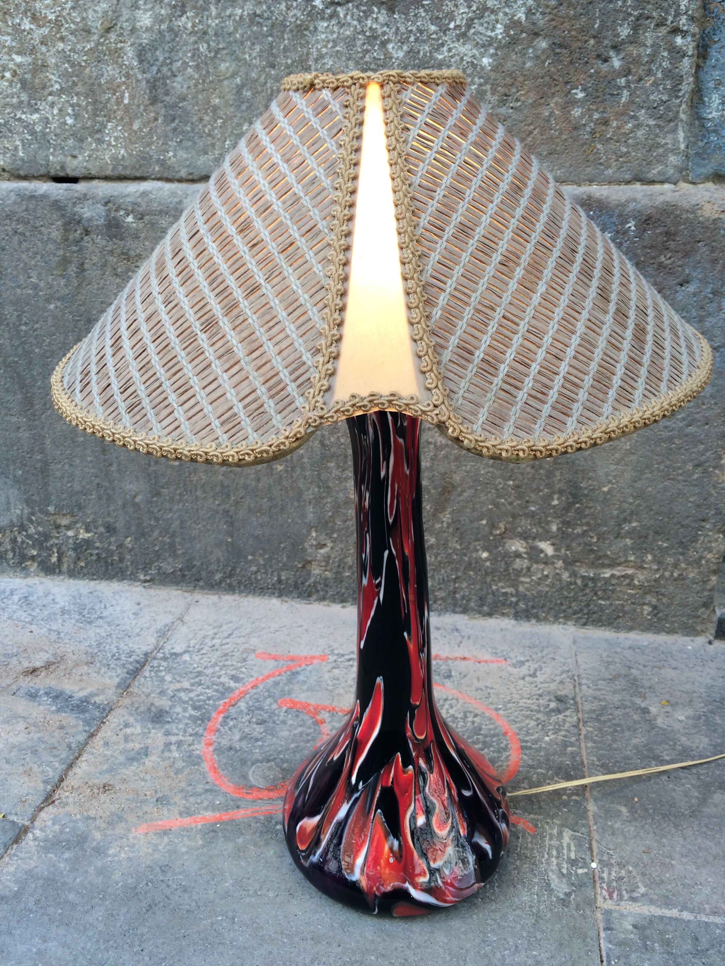 Ceramic lamp vintage and Japanese Lampshade