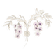 Hollywood Regency Cream White Metal Floral Leaf Wall Lamp