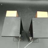 Pair of metal and brass bedside wall lights by Paul Neuhaus, Germany, 1950s Bauhaus