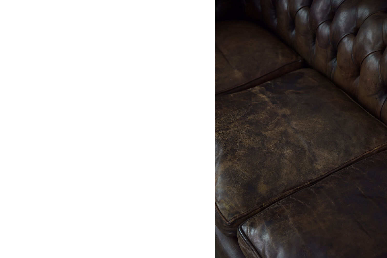 Antique brown leather chesterfield sofa, 1920s