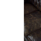 Antique brown leather chesterfield sofa, 1920s