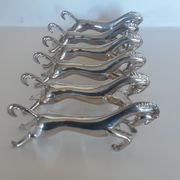 Set de 6 portes couteaux chevaux en chrome argenté- vintage