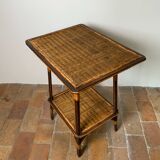 Wood and rattan table