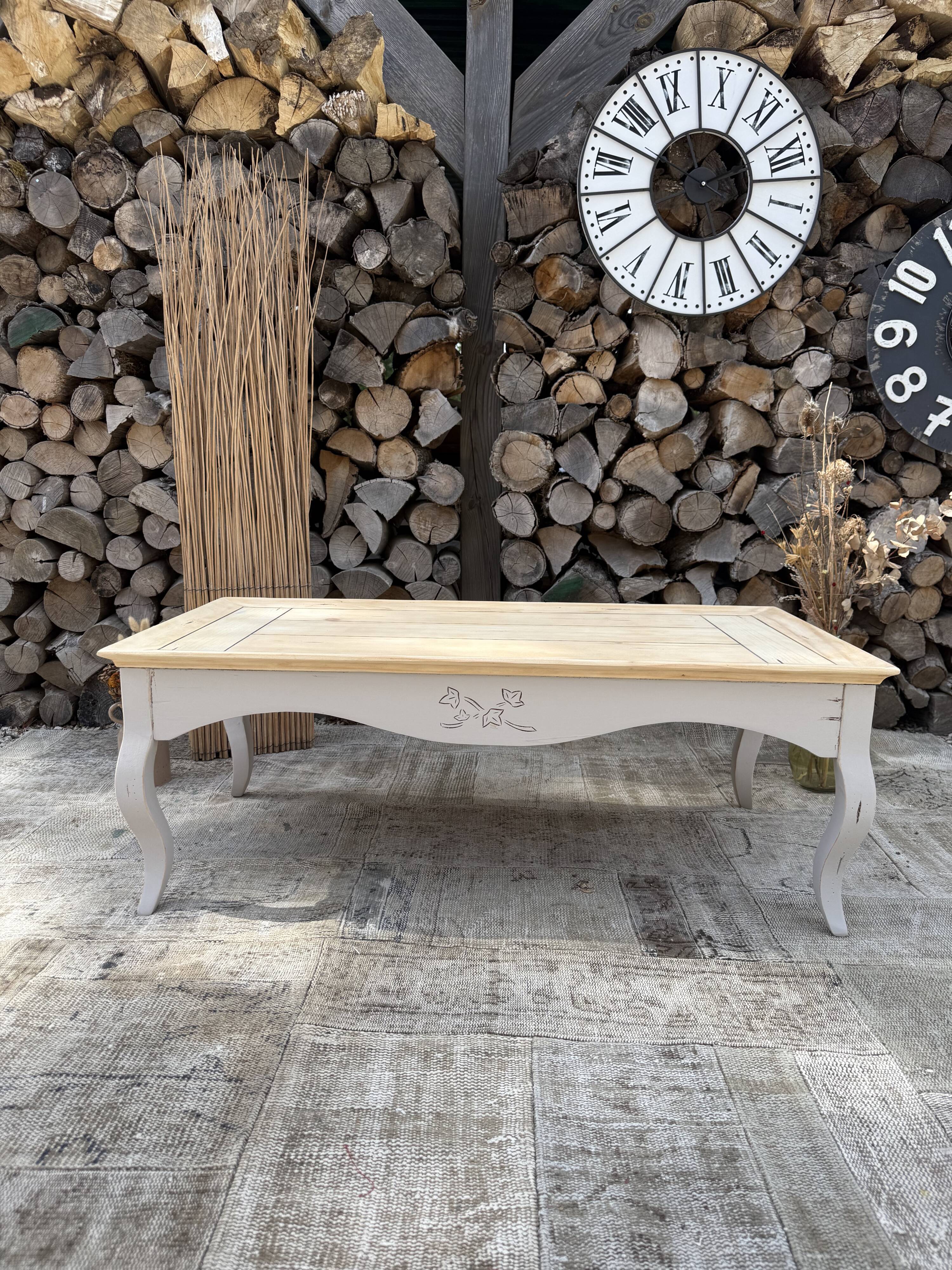 Table basse bois ancienne rénovée