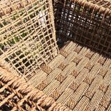 Armchair in metal and braided rope, 1980