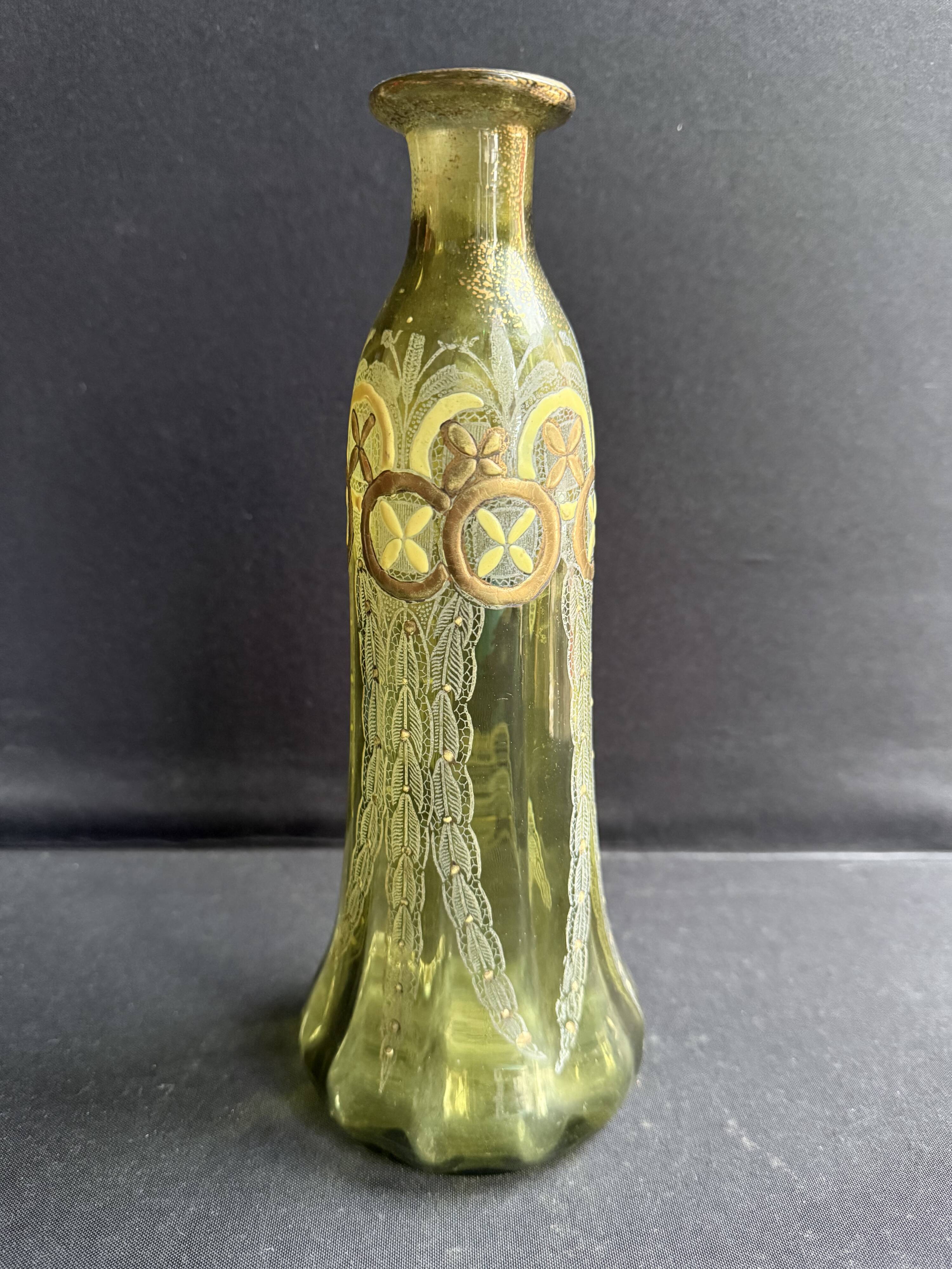 Pair of enamelled vases or carafes – Art Nouveau