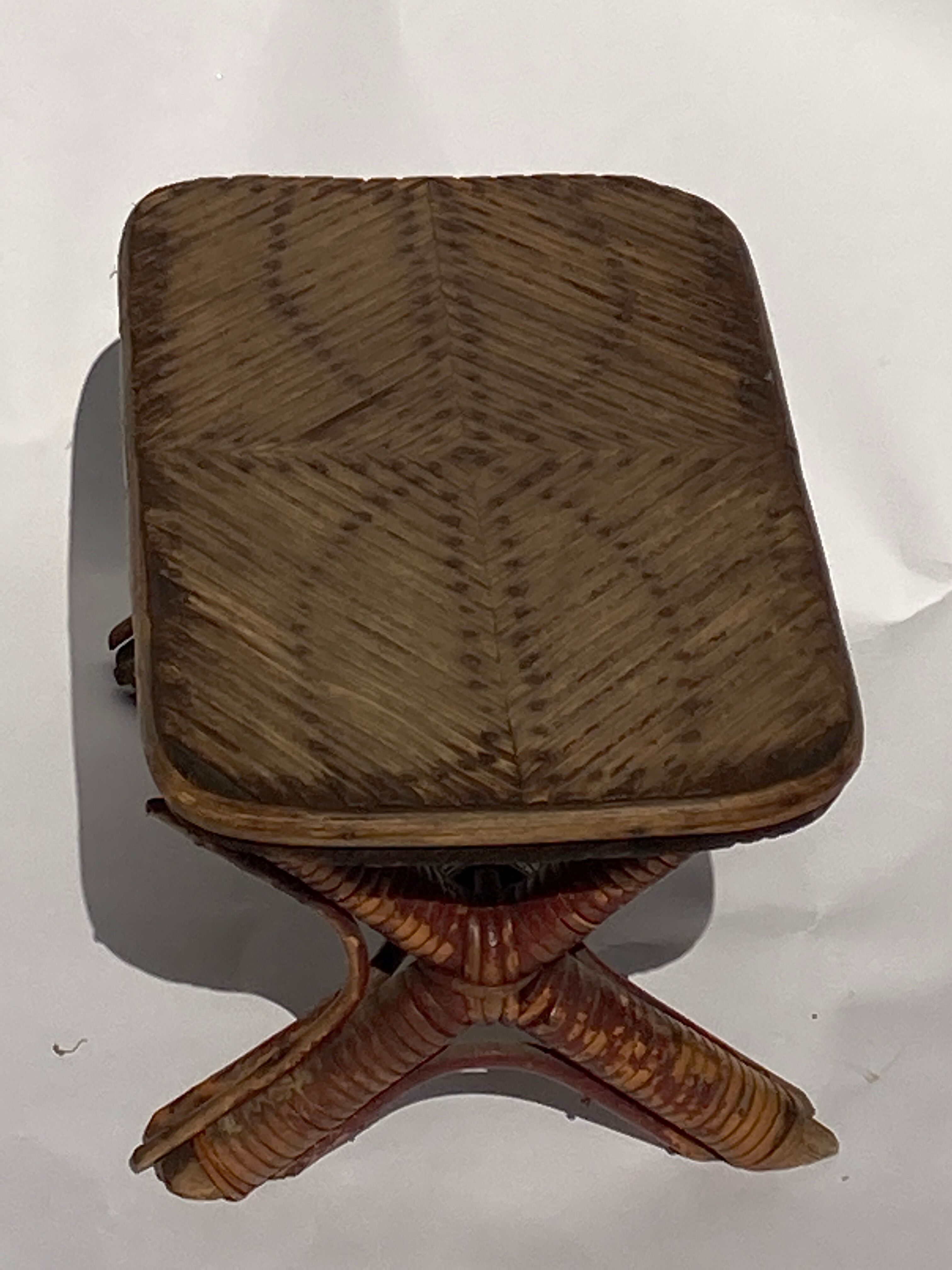 Rattan wicker bamboo hocker or foot stool