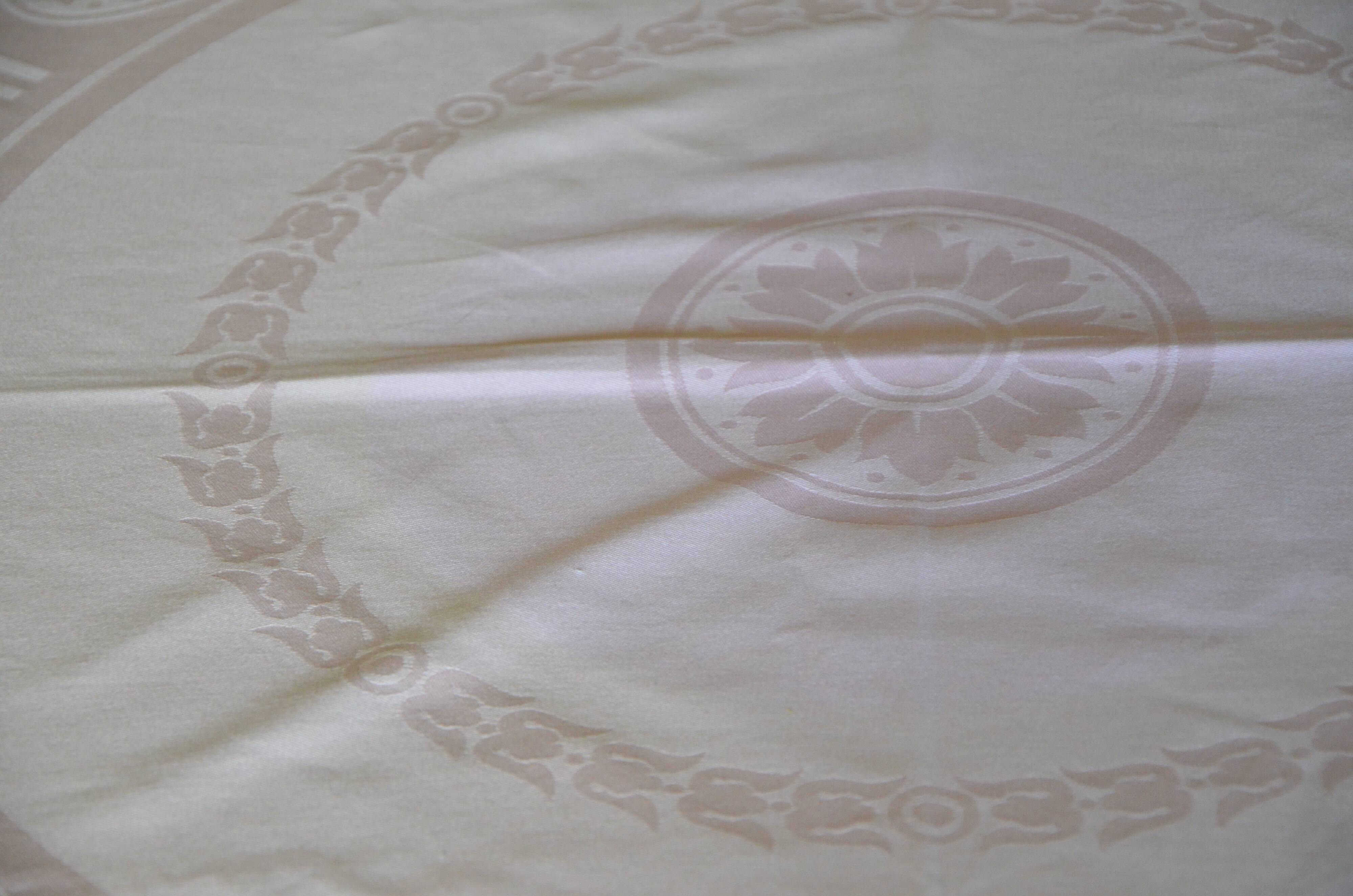 Powder pink cotton tablecloth