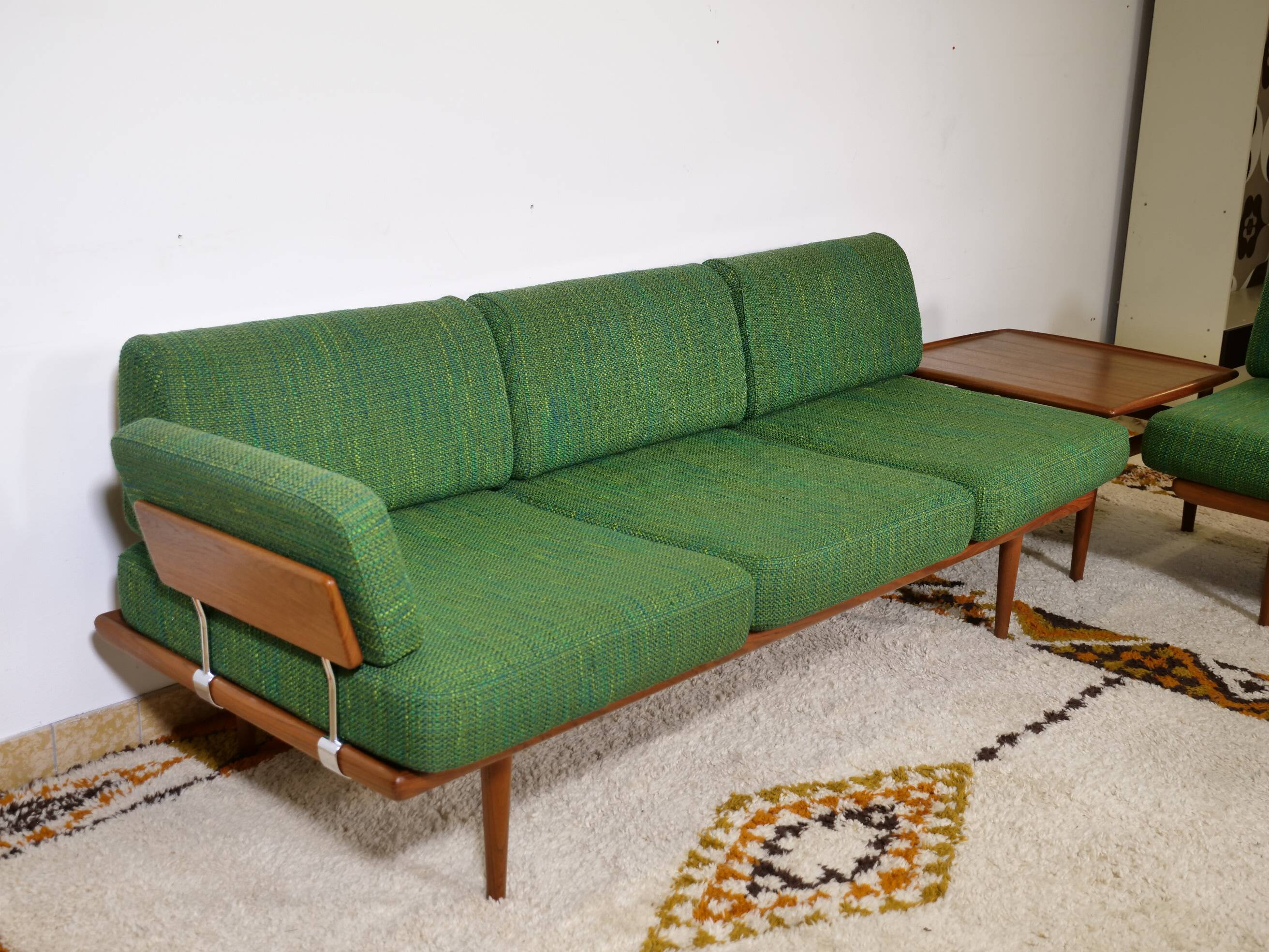 Sofa Set in Teak by Peter Hvidt & Orla Mølgaard Nielsen, Set of 3, 1960s