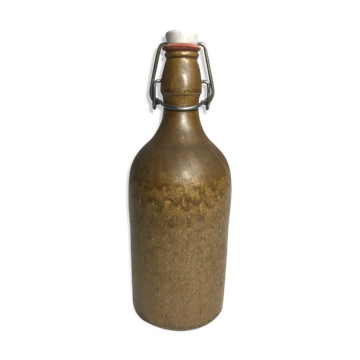 Bouteille grès marron beige