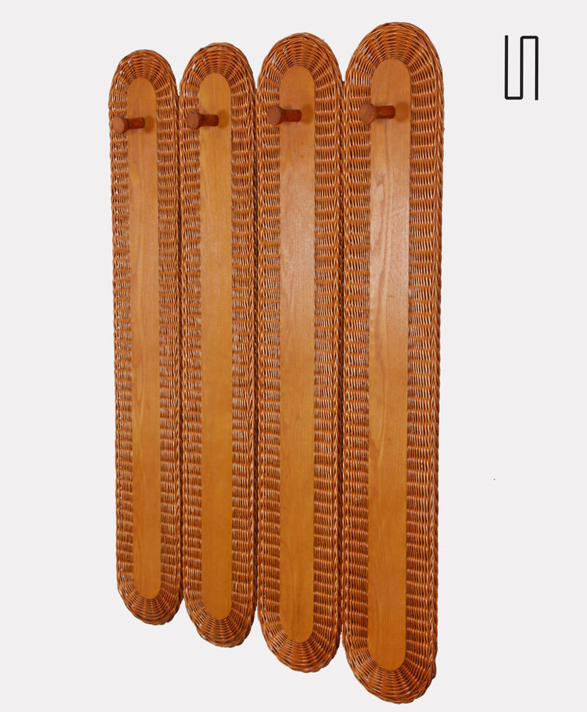 Rattan coat rack edited by Uluv in the 1960s