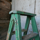 Wooden workshop folding stepladder