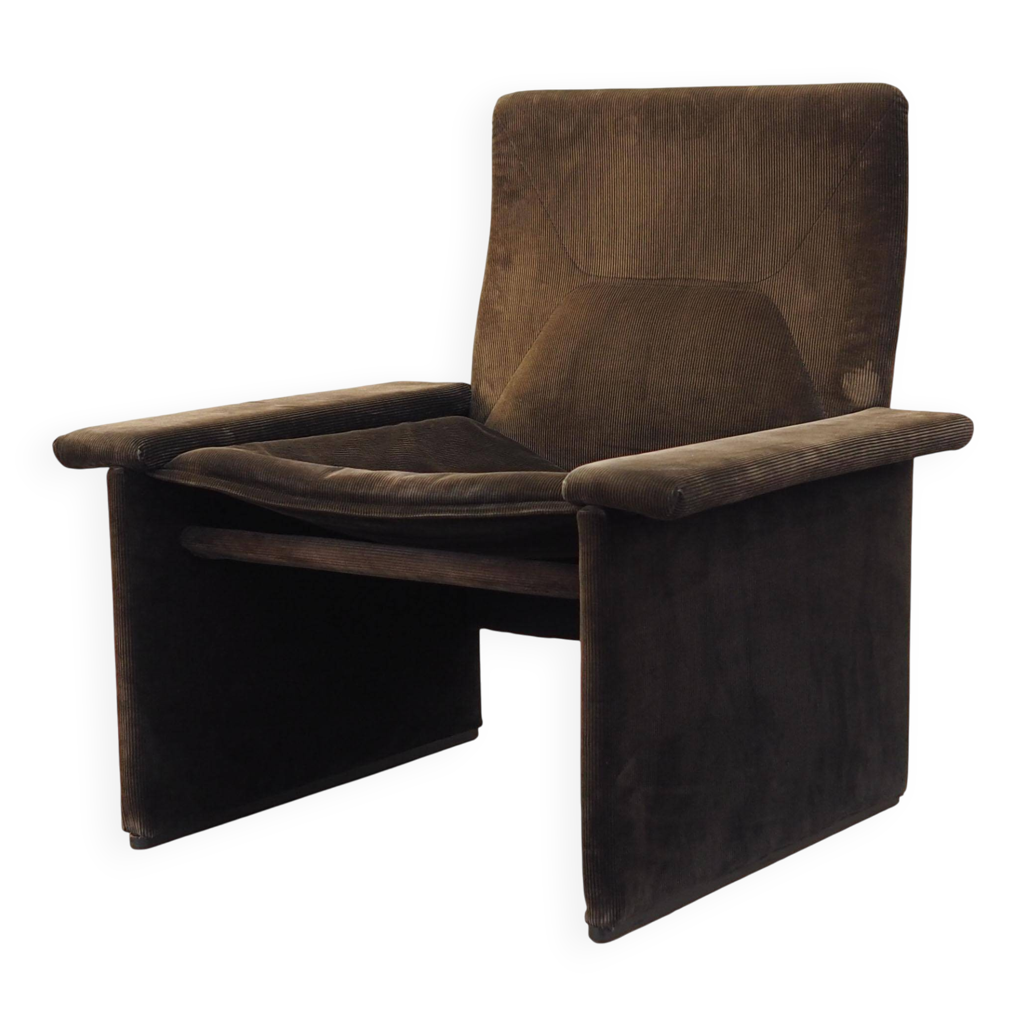 Corduroy armchair, Italian design, 1970s, production: Italy