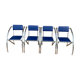 Lot de quatre chaises bleues aux courbes design