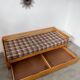 Ancien canapé lit 3 places design années 70/80 en pin vintage sofa