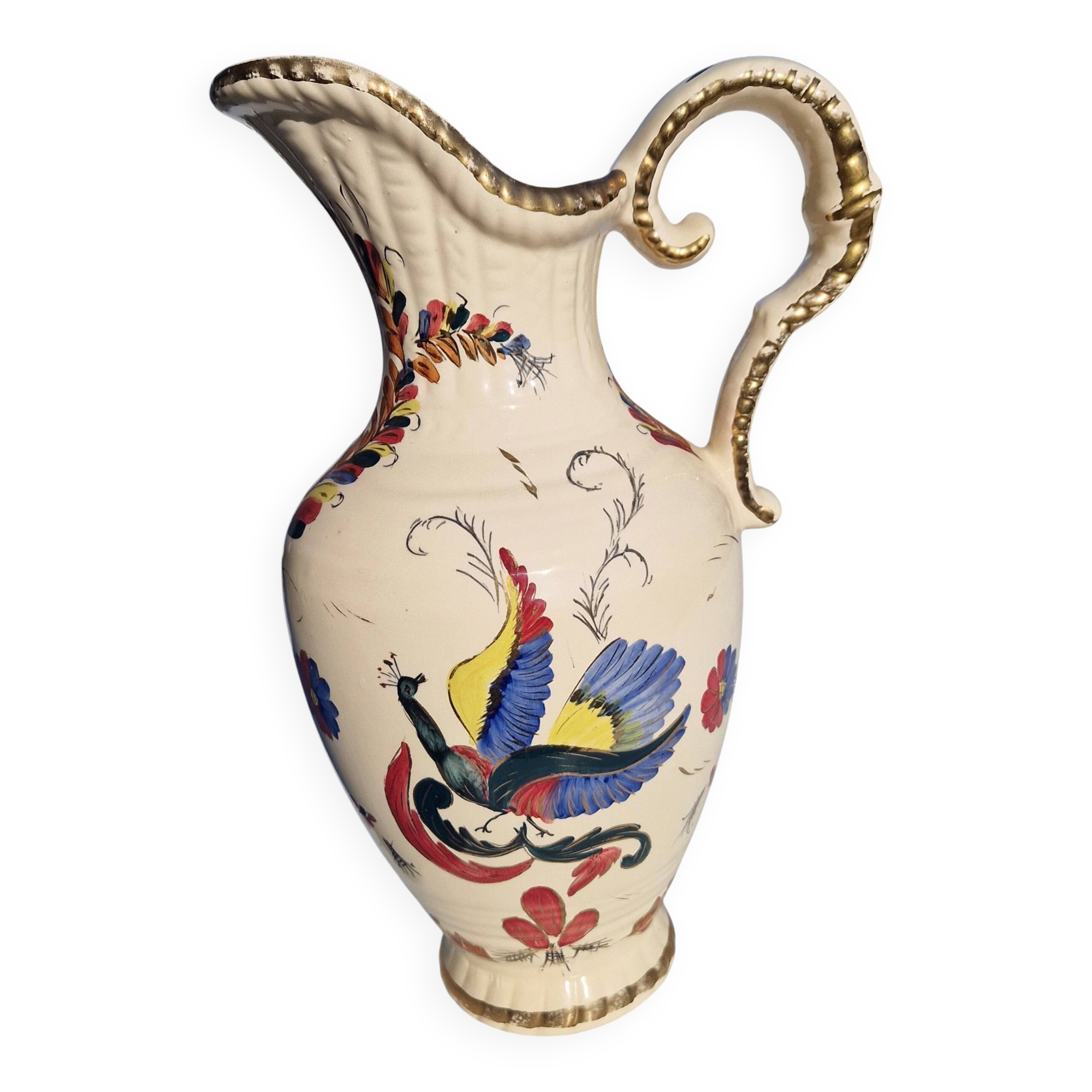 Polychrome ceramic jug, Hubert Bequet in Queragnon