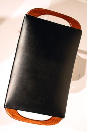 Scandinavian Stool in Teak and Leatherette