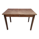 Old small farmhouse table with drawer, 6 place settings