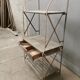 folding metal and wood florist shelves