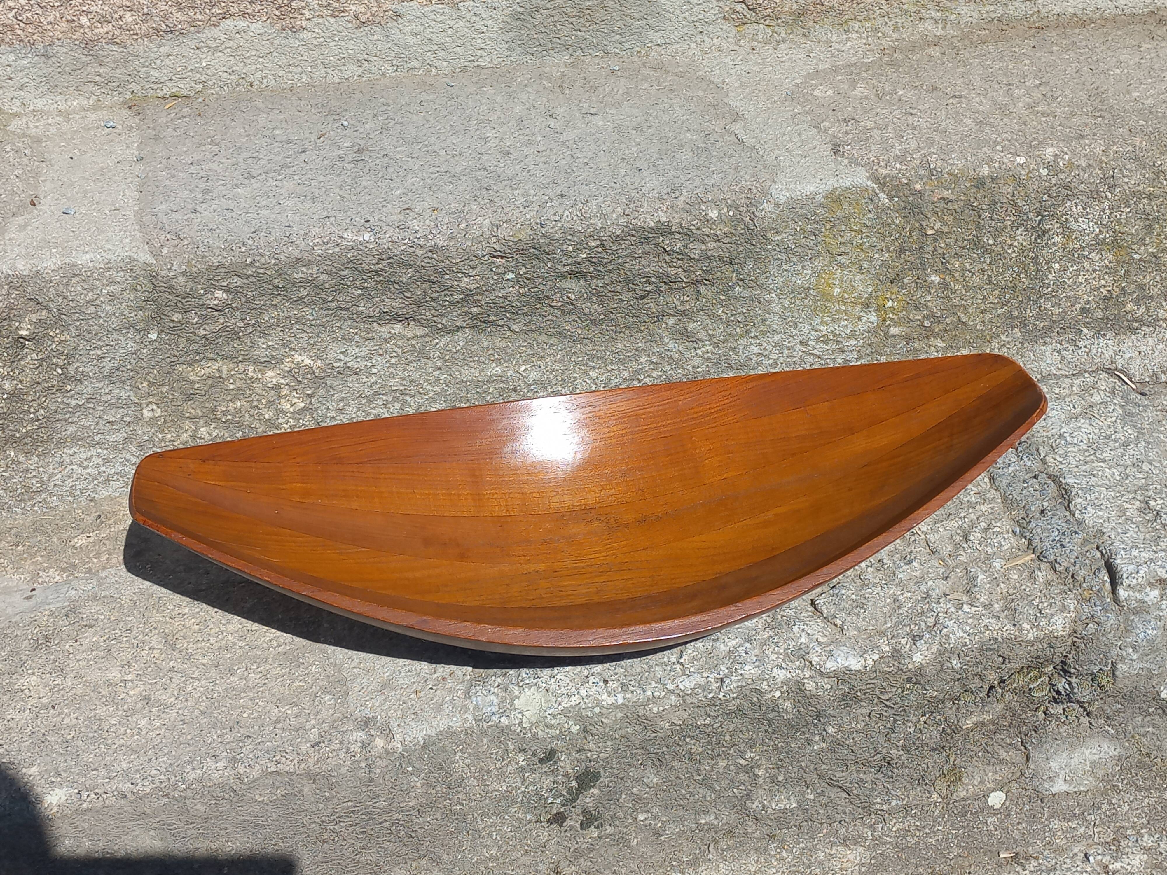 Scandinavian teak fruit bowl stamped from the 1950s.