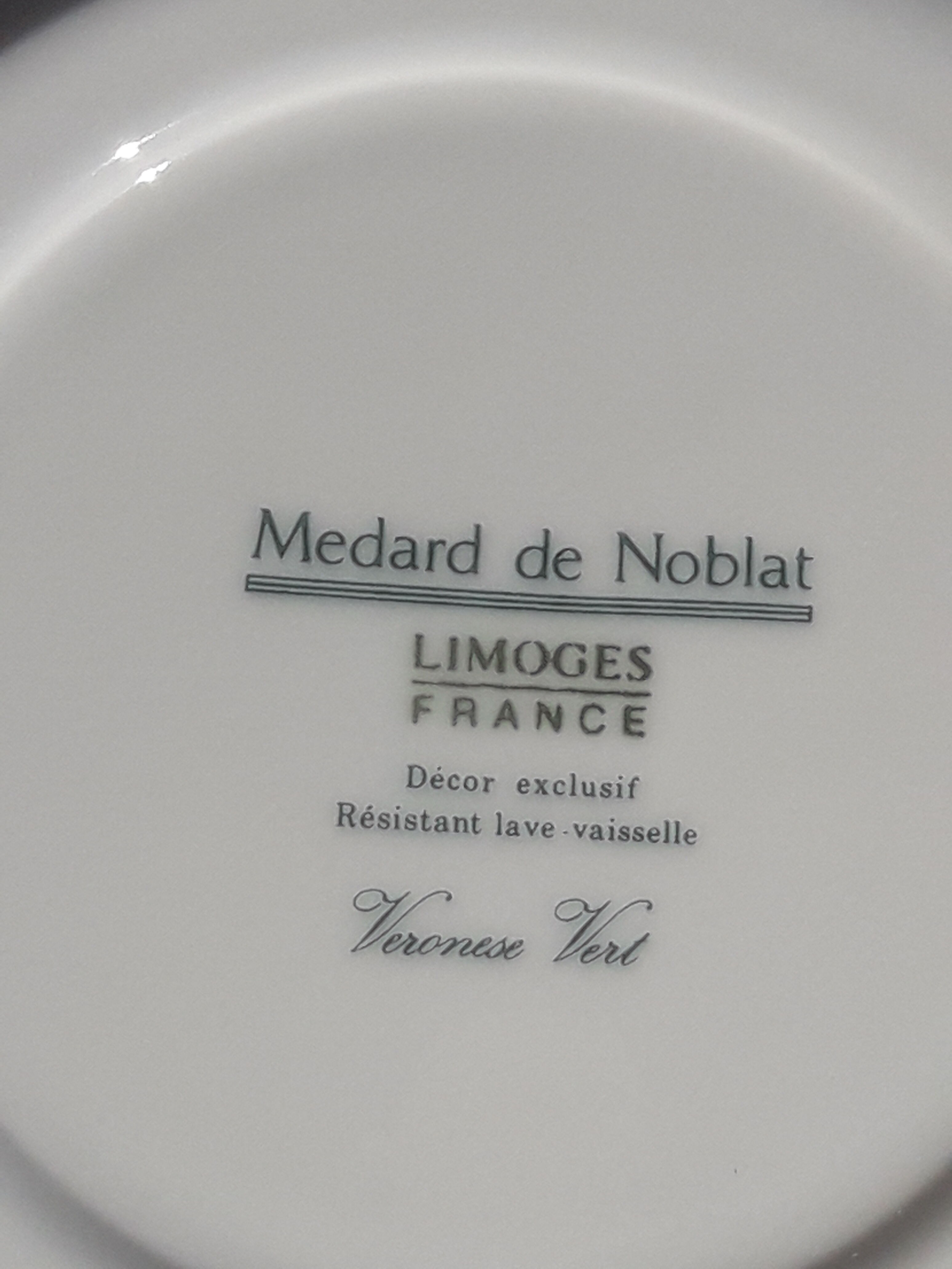Limoges porcelain saucière Medard de Noblat model Veronese green