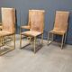 Brass dining chairs by Belgochrom, 1970s - set of 6