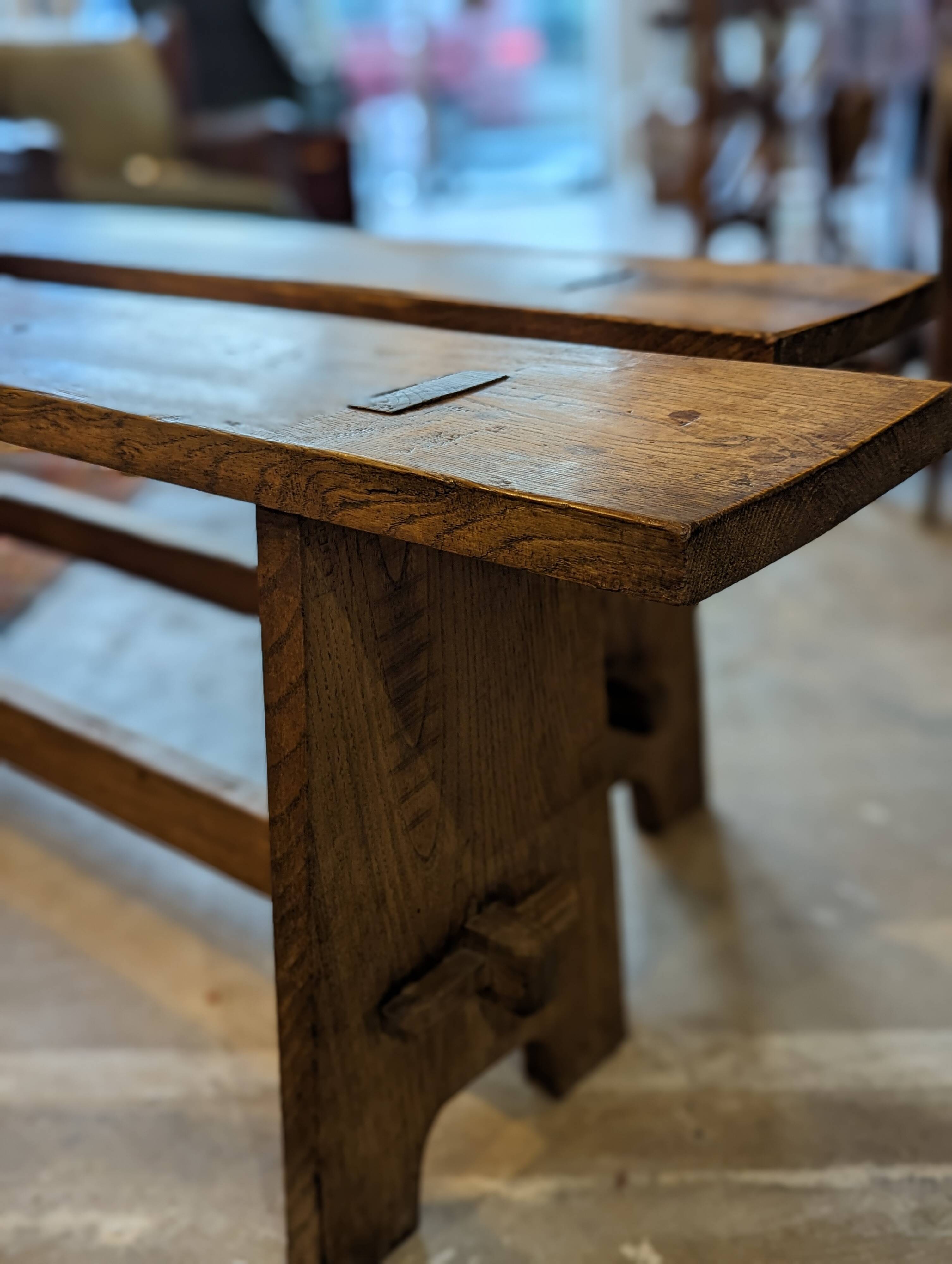 Pair of chestnut benches