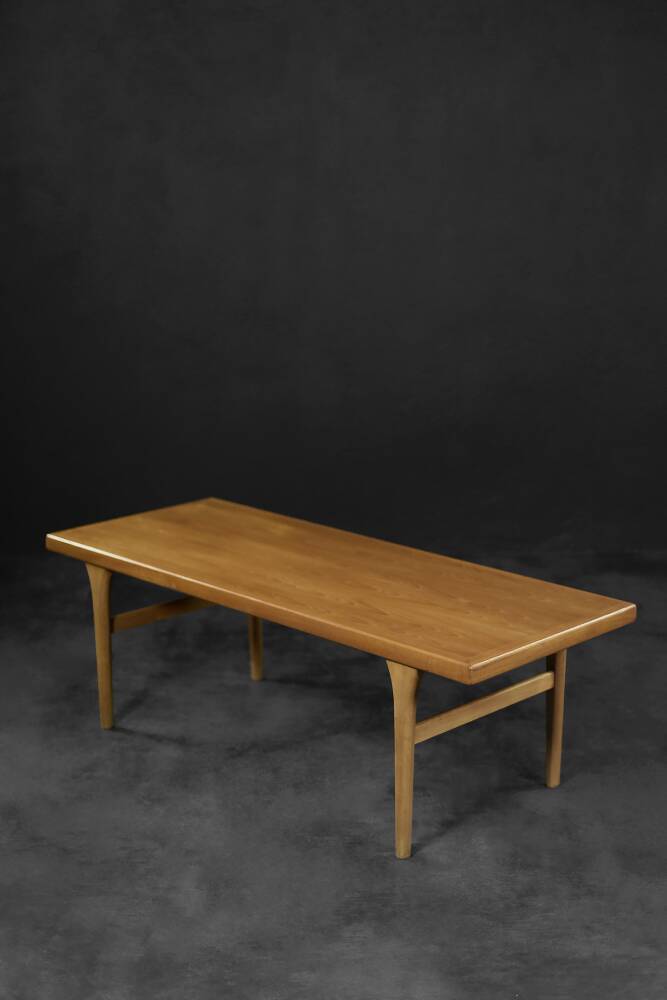 Low vintage mid-century danish modern teak coffee table, 1960s