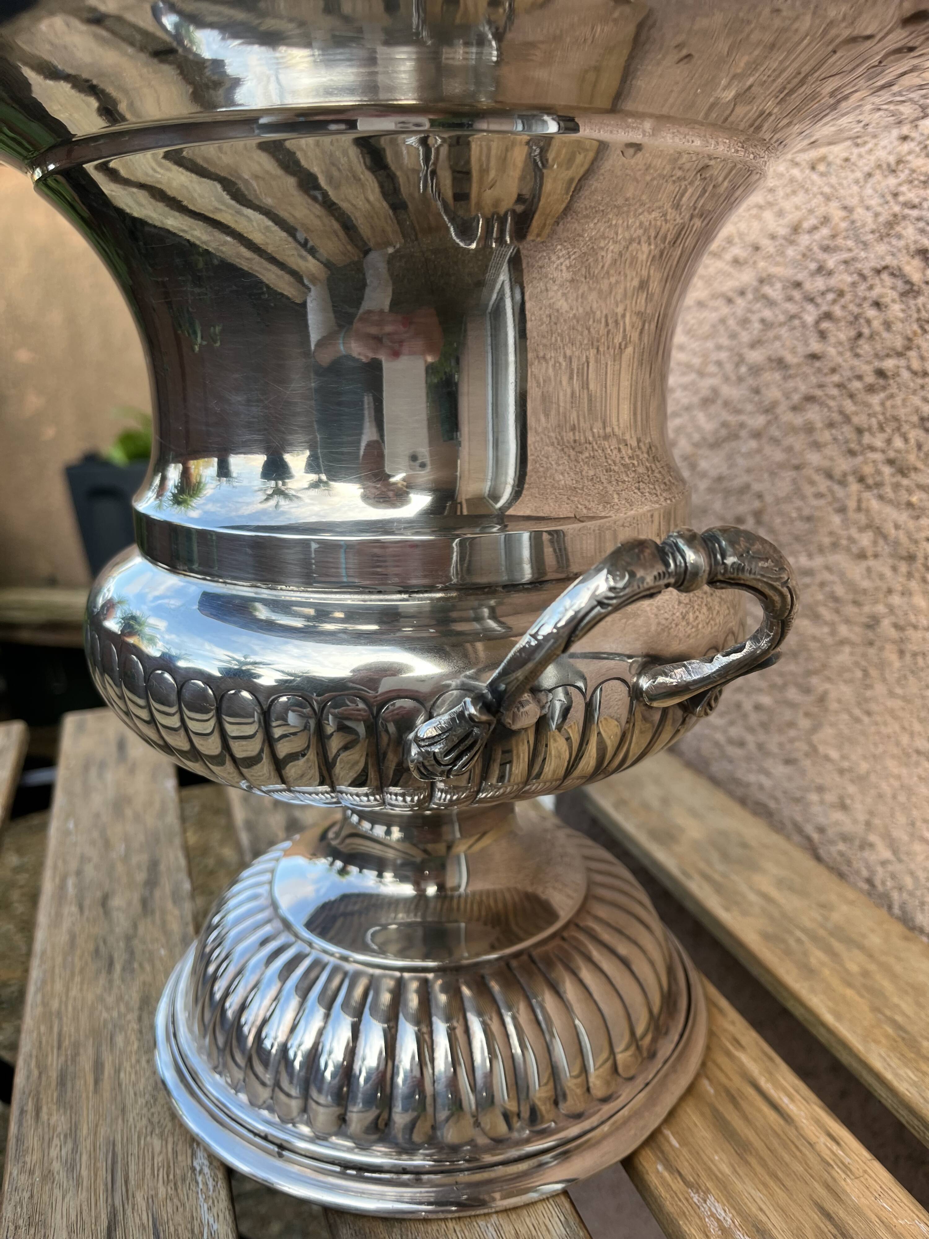 Medici vase silver metal BE
