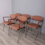 Set of 5 vintage 1980s Coro chairs with armrests, designed by Origlia